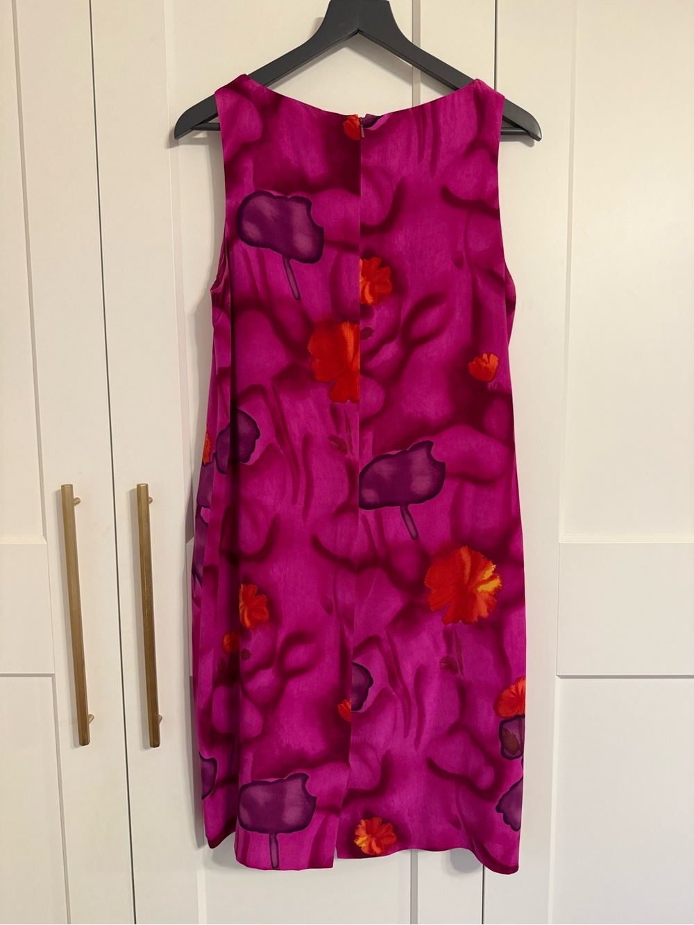 Rickie Freeman Teri Jon Women’s 12 100% Silk Pink Floral Sheath Tank Dress Cape - Picture 4 of 5